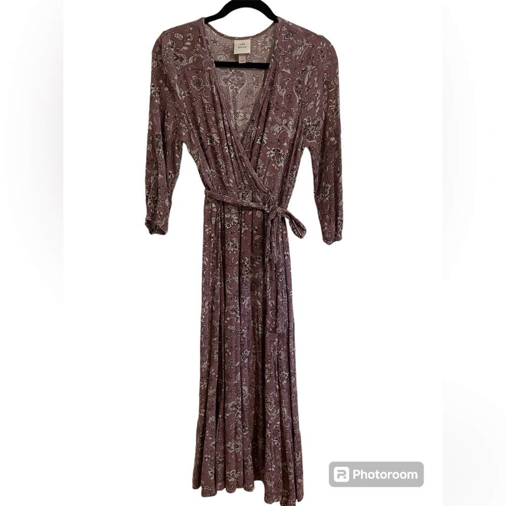 Wrap long sleeves maxi dress
